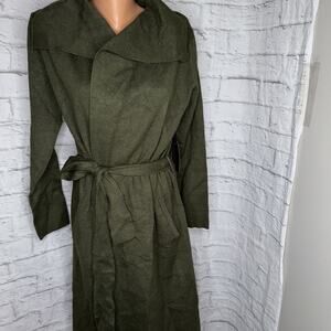 Max Sport Long Cardigan Women's M Coat Jacket Army Green Sweater $368 NWT
